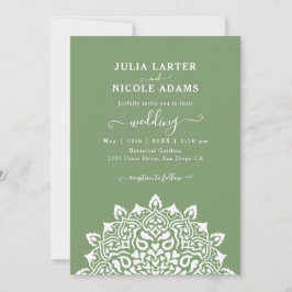 Arabian Art Nouveau Floral Arch Mandala Wedding Inbjudningar