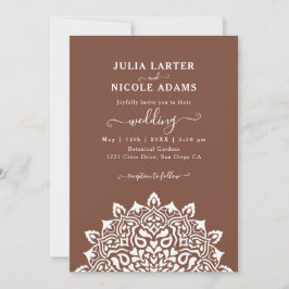 Arabian Art Nouveau Floral Arch Mandala Wedding Inbjudningar