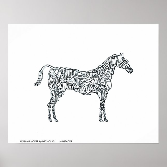 ARABIAN HORSE AV NICHOLAS MINIFACES POSTER (Framsidan)