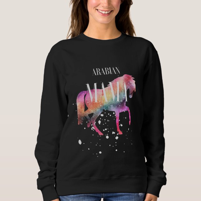 Arabian Horse Mama Galaxy Horse Girl Equestrian Ri T Shirt (Framsida)