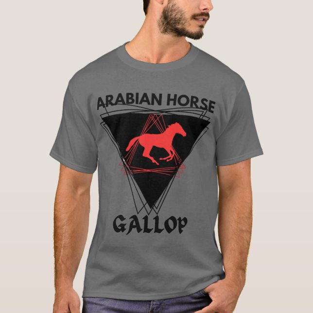 Arabian Horse Stallion Equestrian Jockey Pony Gråt T Shirt (Framsida)