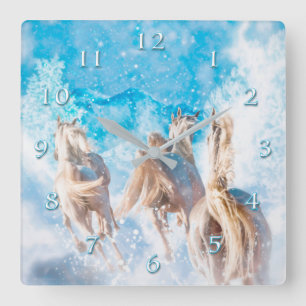 ARABIAN HORSE WINTER SVAN FYRKANTIG KLOCKA