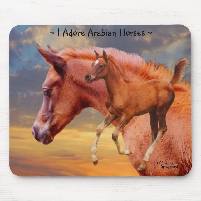 Arabian Horses Sunrise Mousepad Musmatta (Framsidan)