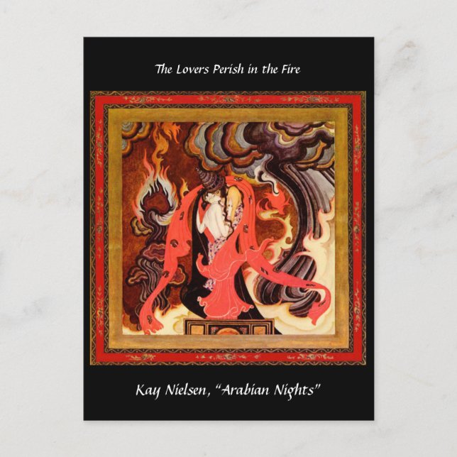 Arabian Nights älskare illustration av Kay Nielsen Vykort (Framsida)