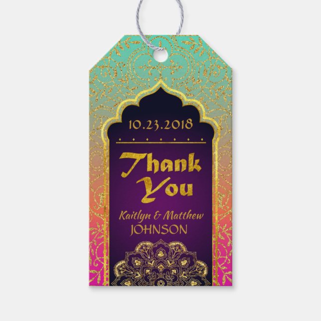 Arabian Nights Bollywood Tack Gift Märkre Presentetikett (Framsidan)