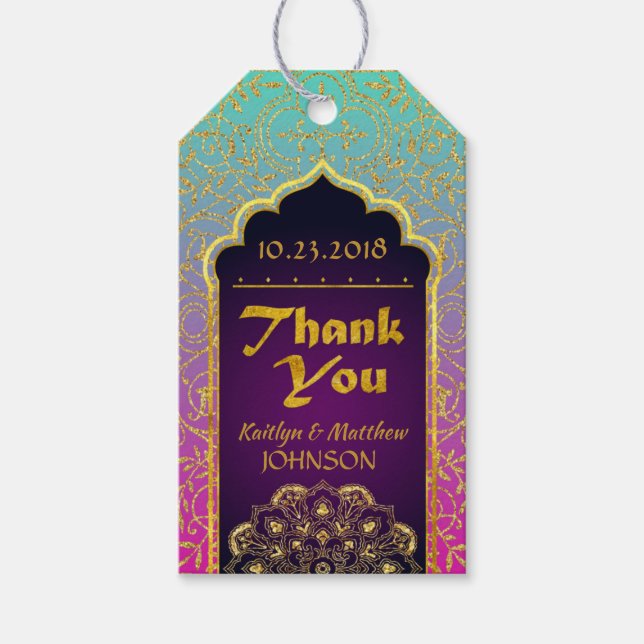 Arabian Nights Bollywood Tack Gift Märkre Presentetikett (Framsidan)