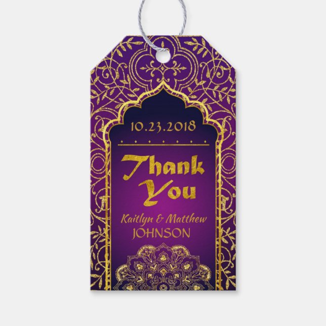 Arabian Nights Bollywood Tack Gift Märkre Presentetikett (Framsidan)
