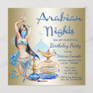 Arabian Nights Födelsedagsfestinbjudningar Inbjudningar