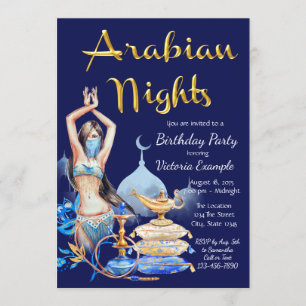 Arabian Nights Födelsedagsfestinbjudningar Inbjudningar