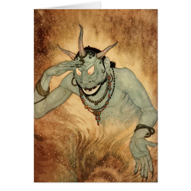 Arabian Nights Genie av Edmund Dulac Hälsningskort (Framsidan)