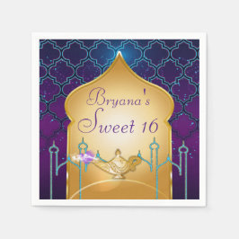 Arabian Nights Gold Magic Lampa Party  Pappersservett