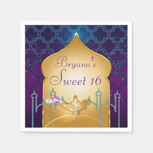Arabian Nights Gold Magic Lampa Party Pappersservett