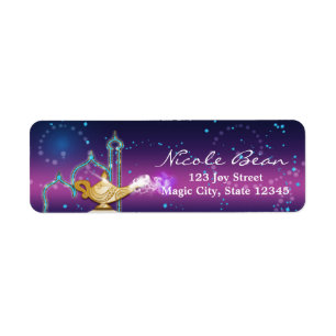 Arabian Nights Guld Magisk Lampa Party Returadress Etikett