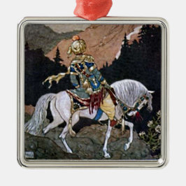 Arabian Nights Knight Prince on White Horse Julgransprydnad Metall