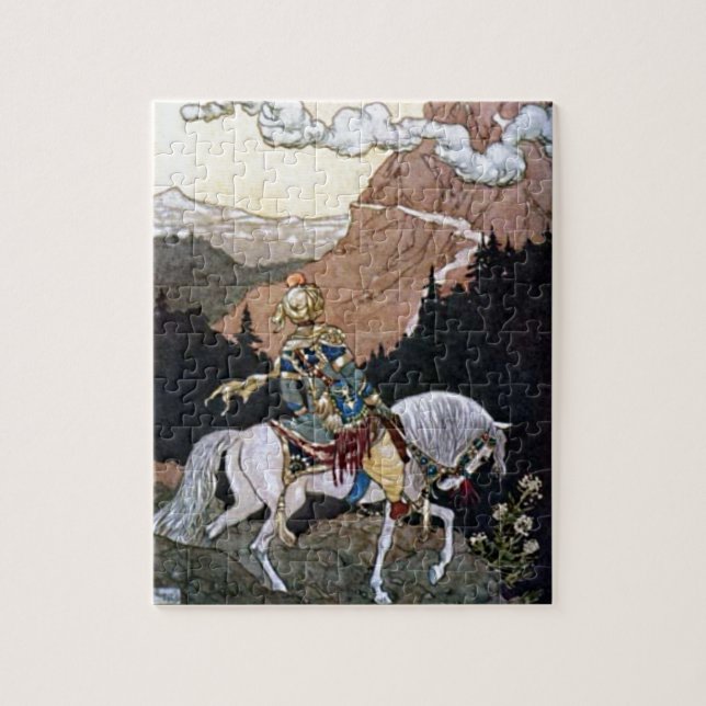 Arabian Nights Knight Prince on White Horse Pussel (Vertikal)