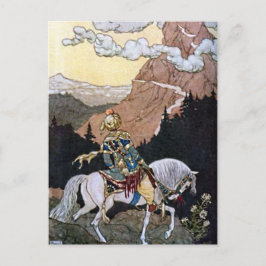 Arabian Nights Knight Prince on White Horse Vykort