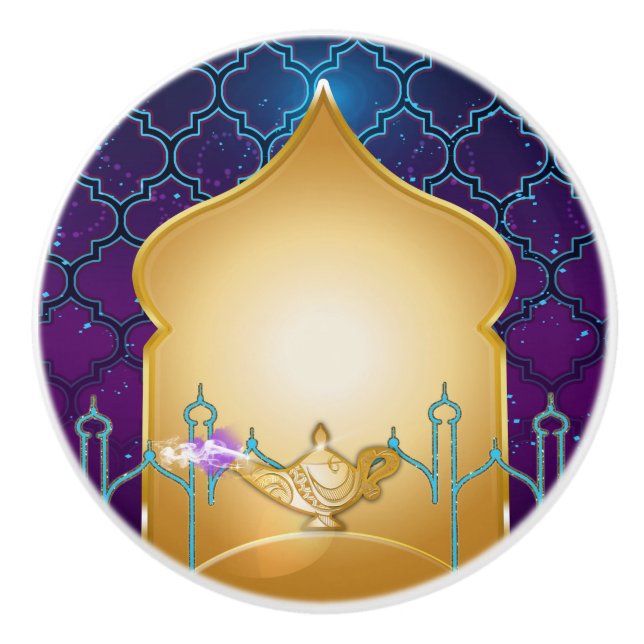 Arabian Nights Magic Lamp Moroccan Bedroom Knopp (Framsidan)