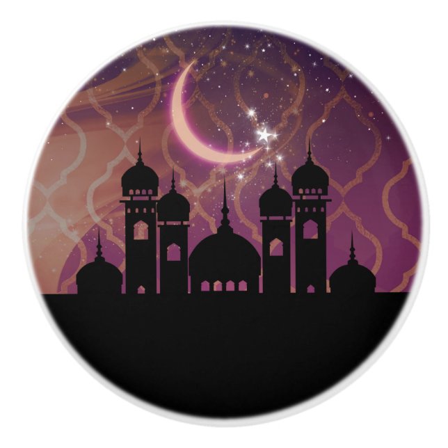 Arabian Nights Marockansk Mellanöstern Lila Rosa Knopp (Framsidan)