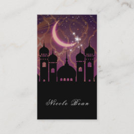 Arabian Nights Marockansk Mellanöstern Lila Rosa Visitkort