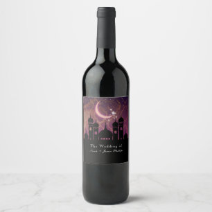 Arabian Nights Marockanska Mellanöstern Vin Etiket Vinflaska Etikett