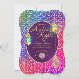 Arabian Nights Sweet 16 Quinceanera ANY AGE Party Inbjudningar