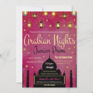 Arabian Nights Theme Junior Prom-inbjudan Inbjudningar