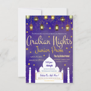 Arabian Nights Theme Junior Prom-inbjudan Inbjudningar