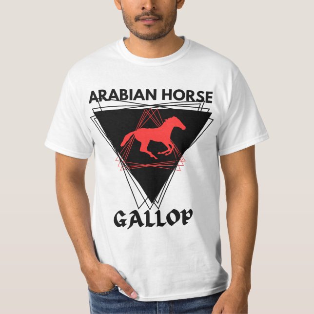Arabian Racehorse Stallion Equestrian Jockey Pony T Shirt (Framsida)
