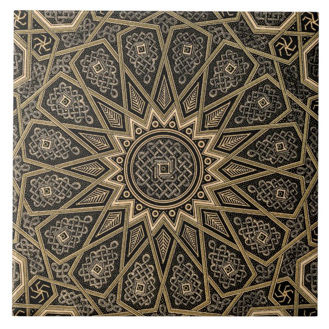 Arabian Retro Mönster Kakelplatta (Framsidan)