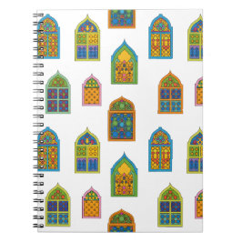 Arabian Stained Glass Windows Pattern Anteckningsbok