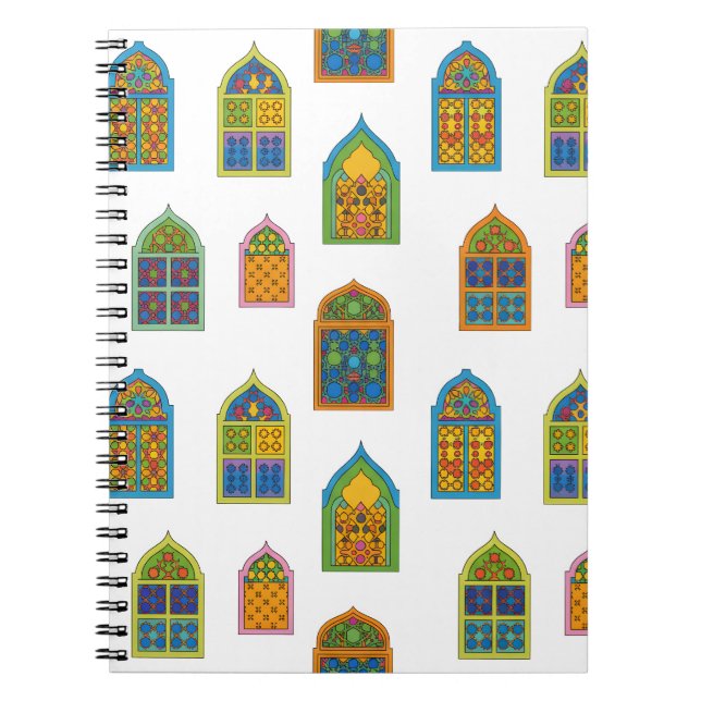 Arabian Stained Glass Windows Pattern Anteckningsbok (Framsidan)