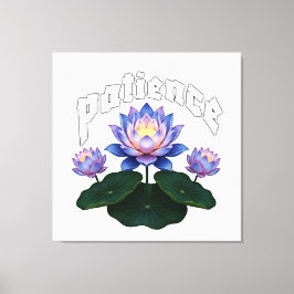 Arabic Calligraphy Sabr Patience - Zen Lotus Flowe Canvastryck