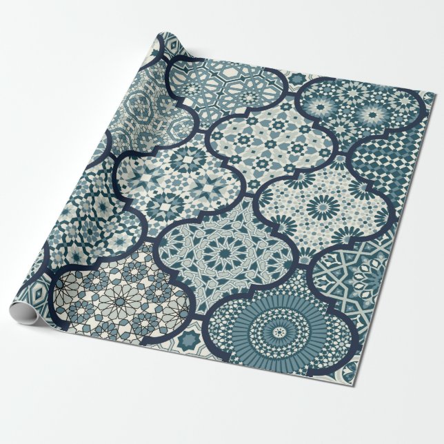 Arabic decorative azulejos tiles patchwork islamic presentpapper (Utrullad)