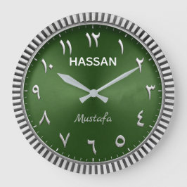 Arabic Numeral Modern Islamic Luxury Emerald Green Stor Klocka