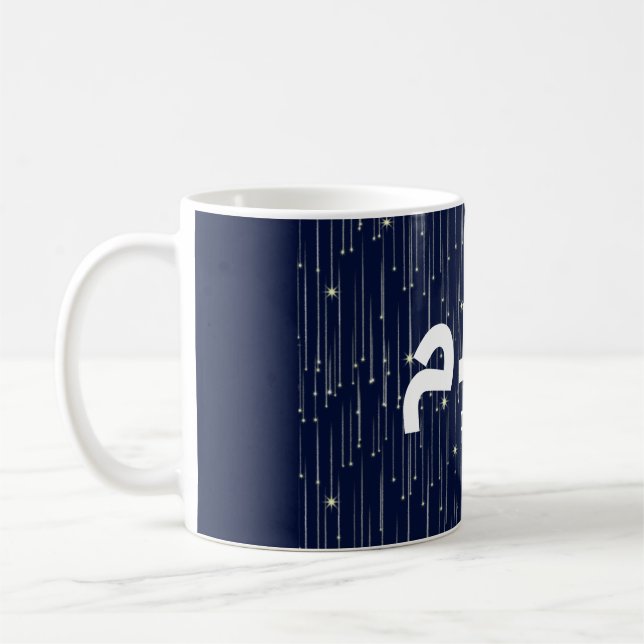Arabic "Salaam" Peace with Golden Falling Stars Kaffemugg (Vänster)