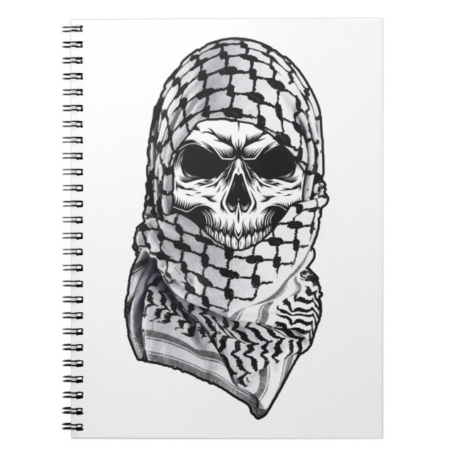 Arabic Skull Kufiya Shemagh Notebook Anteckningsbok (Framsidan)
