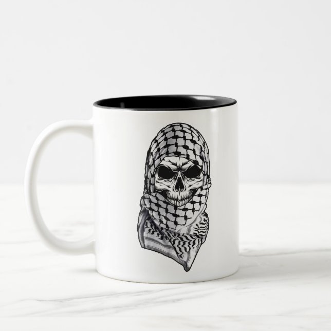 Arabic Skull Kufiya Shemagh Två-Tonad Mugg (Vänster)