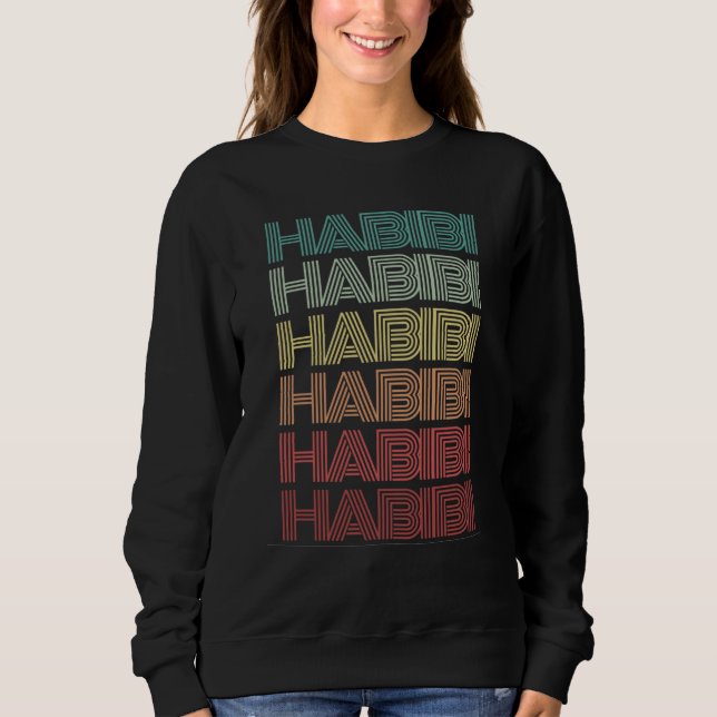 Arabic Word HABIBI Retro Halal Humor Arab Middle E T Shirt (Framsida)