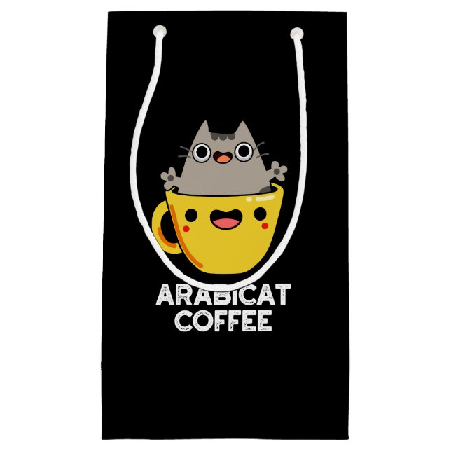 Arabicat Coffee Funny Arabica Cat Pun Mörk BG (Framsidan)