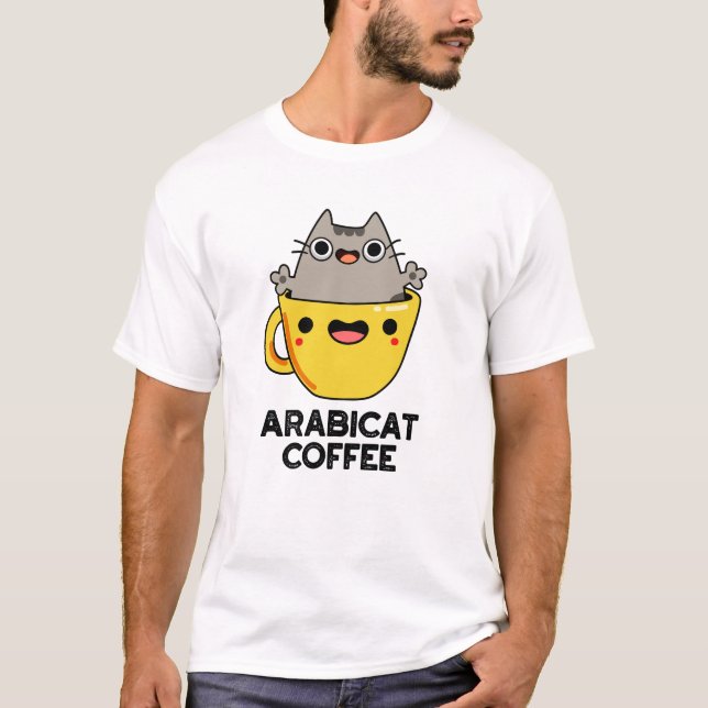 Arabicat Coffee Funny Arabica Cat Pun T Shirt (Framsida)