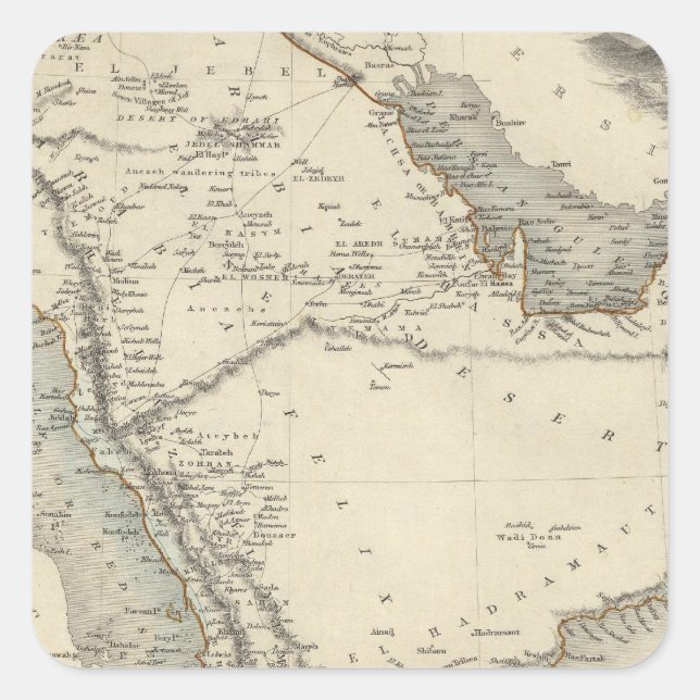 Arabien Fyrkantigt Klistermärke (Framsida)