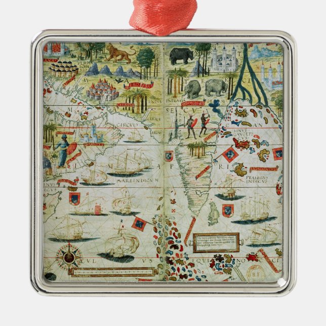 Arabien och Indien, från "mjölnarekartboken", Julgransprydnad Metall (Framsidan)