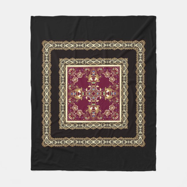 Arabisk abstrakt dekorativ öster dekorativ baroque fleecefilt (Framsidan)