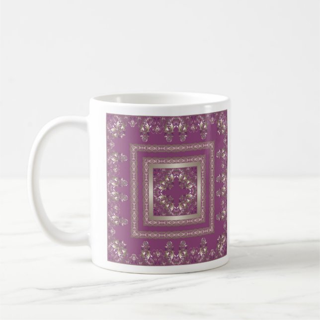 Arabisk antika dekorativ östlig ornament barock kaffemugg (Vänster)