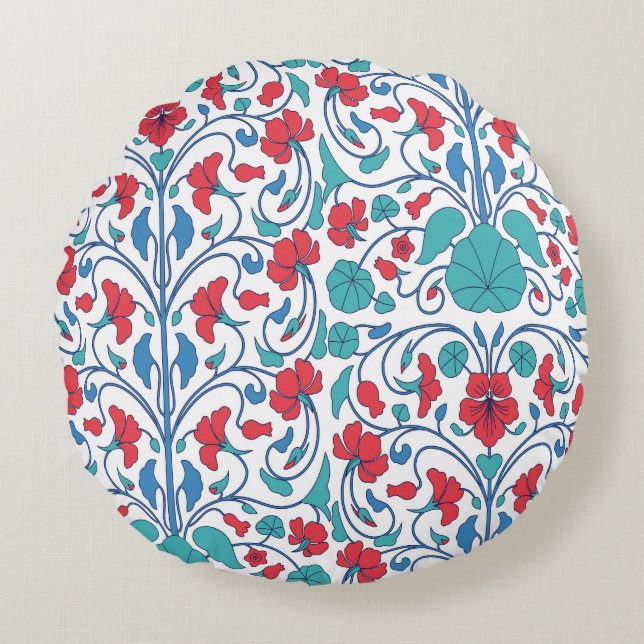 Arabisk blommigt, sömlös vintage mönster. rund kudde (Framsidan)