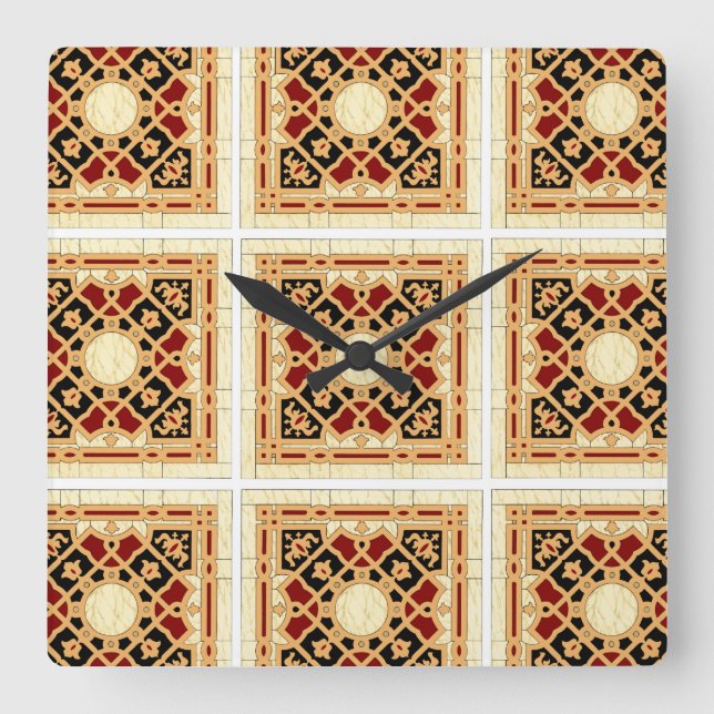 Arabisk design nr 9 vid Emporio Moffa Fyrkantig Klocka (Framsida)