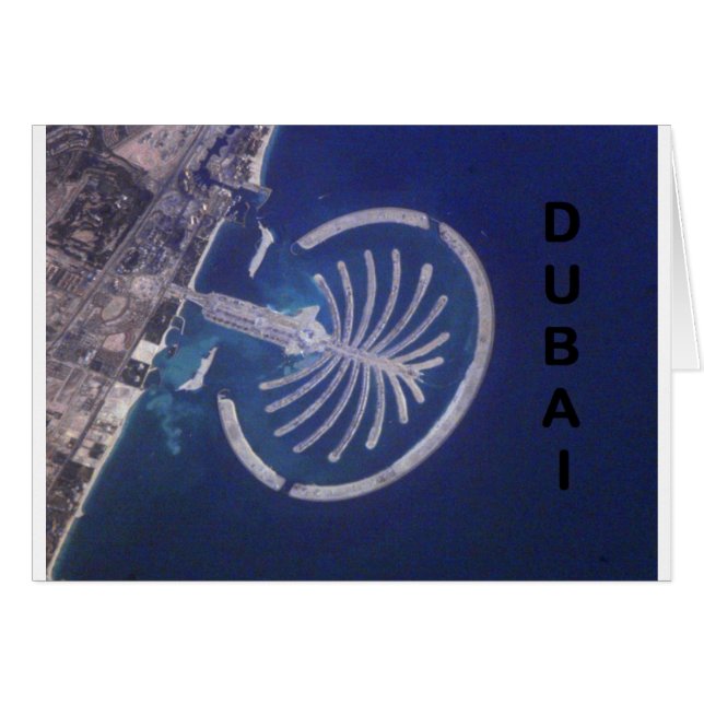 Arabisk EmiratesDubai Handflatan-Ö semesterort Hälsningskort (Framsidan Horizontal)