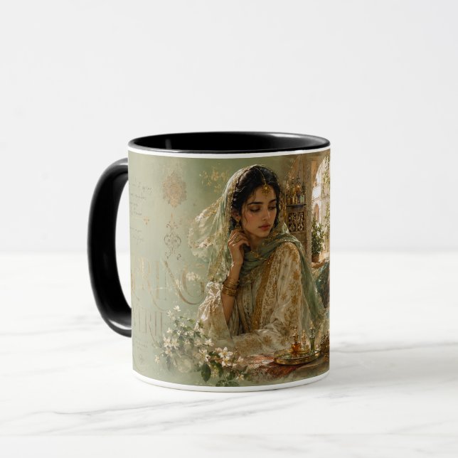 Arabisk gårdsplan Jasmin Estetisk Design Mugg (Framsida vänster)