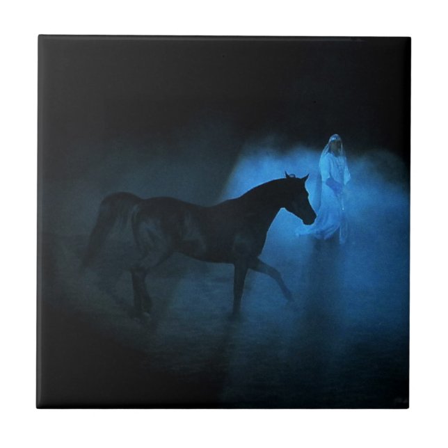 Arabisk häst och traine kakelplatta (Framsidan)