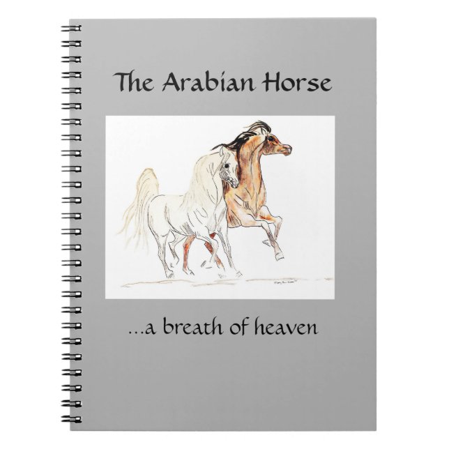 Arabisk hästanteckningsbok anteckningsbok med spiral (Framsidan)
